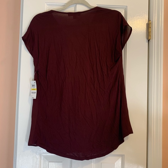 NWT! INC Flowy Maroon Blouse - Picture 5 of 6